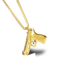 Pistol Pendants Necklaces Submachine Gun Necklace Men Hip Hop Jewelry Chain Collier