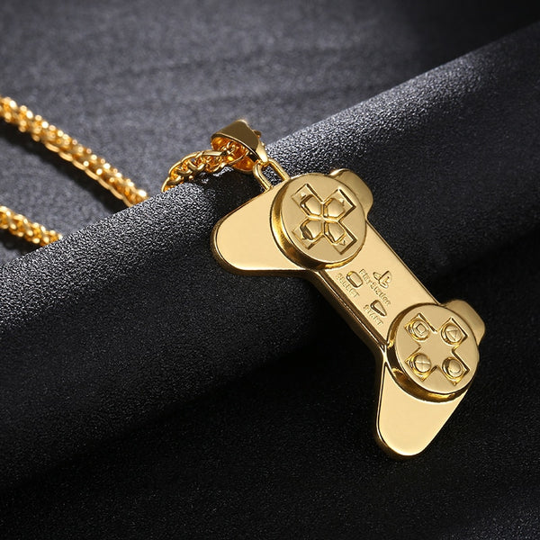 Hip Hop Game Controller Necklace & Pendant Gold/Steel/Black Color Vintage American Style Steampunk Men Chain Jewelry