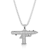 Pistol Pendants Necklaces Submachine Gun Necklace Men Hip Hop Jewelry Chain Collier