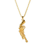 Pistol Pendants Necklaces Submachine Gun Necklace Men Hip Hop Jewelry Chain Collier