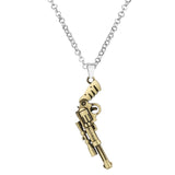 Pistol Pendants Necklaces Submachine Gun Necklace Men Hip Hop Jewelry Chain Collier