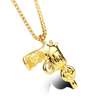 Pistol Pendants Necklaces Submachine Gun Necklace Men Hip Hop Jewelry Chain Collier