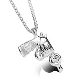 Pistol Pendants Necklaces Submachine Gun Necklace Men Hip Hop Jewelry Chain Collier