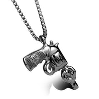 Pistol Pendants Necklaces Submachine Gun Necklace Men Hip Hop Jewelry Chain Collier