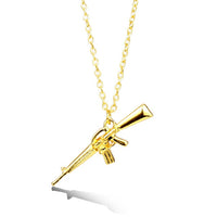 Pistol Pendants Necklaces Submachine Gun Necklace Men Hip Hop Jewelry Chain Collier