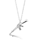 Pistol Pendants Necklaces Submachine Gun Necklace Men Hip Hop Jewelry Chain Collier