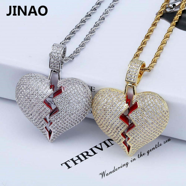 Broken Heart Iced Out Chain