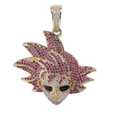 TOPGRILLZ Dragon Ball Character Gokan Pendant Necklace Iced Out Cubic Zircon Hip Hop Gold Silver Color Men Charm Chain Jewelry