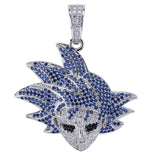 TOPGRILLZ Dragon Ball Character Gokan Pendant Necklace Iced Out Cubic Zircon Hip Hop Gold Silver Color Men Charm Chain Jewelry